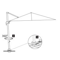 vidaXL Frihängande trädgårdsparasoll med aluminiumstång 3x3 m svart - Bild 8