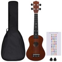 vidaXL Ukulele med väska för barn sopran mörkt trä 23" - Bild 2