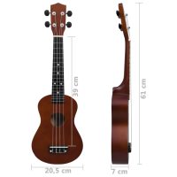 vidaXL Ukulele med väska för barn sopran mörkt trä 23" - Bild 11