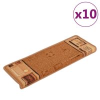 vidaXL Trappstegsmattor självhäftande 10 st 65x21x4 cm beige - Bild 2