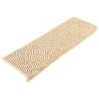 vidaXL Trappstegsmattor självhäftande sisal 15 st 65x21x4 cm ljusbeige - Bild 2