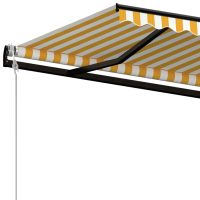 vidaXL Markis automatiskt infällbar 400x350 cm gul och vit - Bild 5