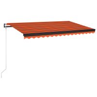 vidaXL Markis automatiskt infällbar 400x350 cm orange och brun - Bild 2