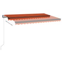 vidaXL Markis automatiskt infällbar 400x350 cm orange och brun - Bild 3