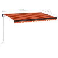 vidaXL Markis automatiskt infällbar 400x350 cm orange och brun - Bild 8