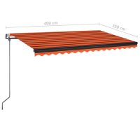 vidaXL Markis automatiskt infällbar 400x350 cm orange och brun - Bild 9