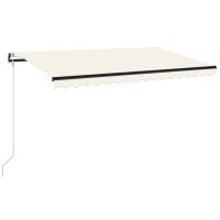 vidaXL Markis automatiskt infällbar 450x350 cm gräddvit - Bild 2