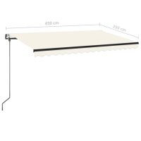 vidaXL Markis automatiskt infällbar 450x350 cm gräddvit - Bild 9