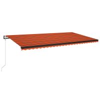 vidaXL Markis automatiskt infällbar 600x350 cm orange och brun - Bild 2