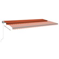 vidaXL Markis automatiskt infällbar 600x350 cm orange och brun - Bild 3