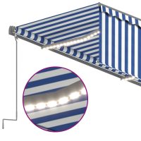 vidaXL Automatiserad markis vindsensor rullgardin LED 3x2,5m blå/vit - Bild 5