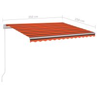 vidaXL Fristående markis automatiskt infällbar 350x250 cm orange/brun - Bild 12