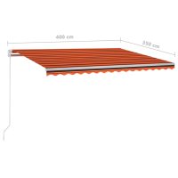 vidaXL Fristående markis automatisk 400x350 cm orange/brun - Bild 12