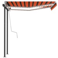 vidaXL Automatisk markis med vindsensor & LED 3x2,5 m orange/brun - Bild 6