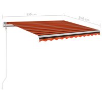 vidaXL Markis med stolpar automatisk infällbar 3,5x2,5 m orange/brun - Bild 12