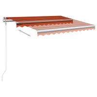 vidaXL Markis med stolpar automatisk infällbar 3,5x2,5 m orange/brun - Bild 4