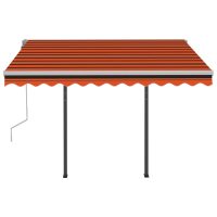 vidaXL Markis med stolpar automatisk infällbar 3,5x2,5 m orange/brun - Bild 5