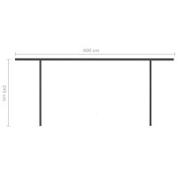 vidaXL Markis med stolpar automatiskt infällbar 6x3,5 m blå och vit - Bild 12