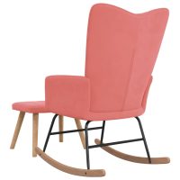 vidaXL Gungstol med fotpall Rosa sammet - Bild 6