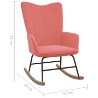 vidaXL Gungstol med fotpall Rosa sammet - Bild 10