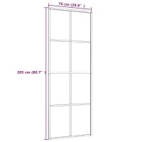 vidaXL Skjutdörr ESG-glas och aluminium 76x205 cm vit - Bild 5