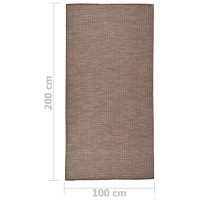 vidaXL Utomhusmatta plattvävd 100x200 cm brun - Bild 6