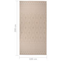 vidaXL Utomhusmatta plattvävd 100x200 brun ränder - Bild 6