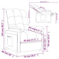 vidaXL Reclinerfåtölj vinröd tyg - Bild 9