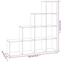 vidaXL Bokhylla trappformad vit högglans 142 cm konstruerat trä - Bild 7