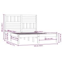 vidaXL Sängram utan madrass vit 135x190 cm massiv furu - Bild 9