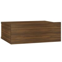 vidaXL Svävande sängbord 2 st brun ek 40x30x15cm konstruerat trä - Bild 7