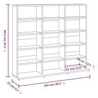 vidaXL CD-hylla rökfärgad ek 102x23x89,5 cm konstruerat trä - Bild 7