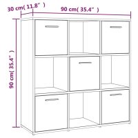 vidaXL Bokhylla brun ek 90x30x90 cm konstruerat trä - Bild 8