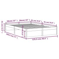 vidaXL Sängram vit massivt trä 120x190 cm - Bild 10