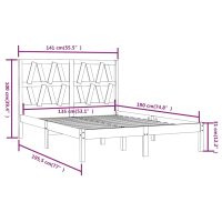 vidaXL Sängram vit massiv furu 135x190 cm - Bild 6