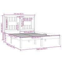 vidaXL Sängram vit massivt trä 135x190 cm - Bild 6