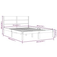 vidaXL Sängram vit massivt trä 135x190 cm - Bild 6