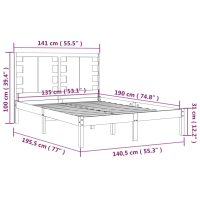 vidaXL Sängram vit massivt trä 135x190 cm - Bild 6