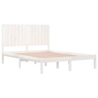 vidaXL Sängram utan madrass vit 135x190 cm massiv furu - Bild 4