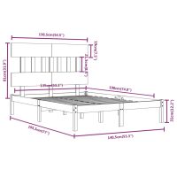 vidaXL Sängram vit massivt trä 135x190 cm - Bild 6