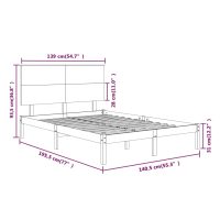 vidaXL Sängram vit massivt trä 135x190 cm - Bild 6