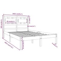 vidaXL Sängram vit massivt trä 135x190 cm - Bild 8