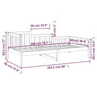 vidaXL Dagbädd utan madrass 90x200 cm massiv furu - Bild 11