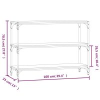 vidaXL Bokhylla sonoma-ek 100x33x70,5 cm konstruerat trä och stål - Bild 9