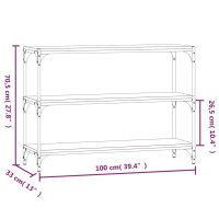 vidaXL Bokhylla rökfärgad ek 100x33x70,5 cm konstruerat trä och stål - Bild 9