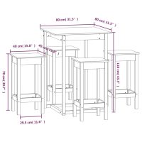 vidaXL Barmöbler 5 delar massiv furu - Bild 9