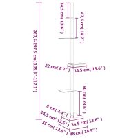 vidaXL Golv-till-tak klösträd gräddvit 267,5-297,5 cm - Bild 9