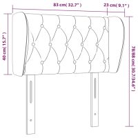 vidaXL Sänggavel med kanter blå 83x23x78/88 cm tyg - Bild 9