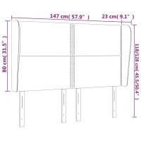 vidaXL Sänggavel med kanter cappuccino 147x23x118/128 cm konstläder - Bild 9