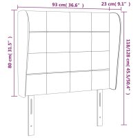 vidaXL Sänggavel med kanter mörkbrun 93x23x118/128 cm tyg - Bild 9